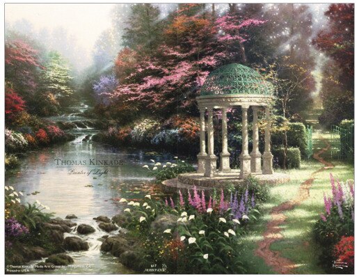 Thomas Kinkade Garden of Prayer Funeral Paper (Pack of 25).