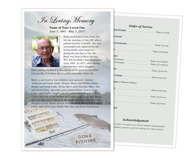Angler Funeral Flyer Template.