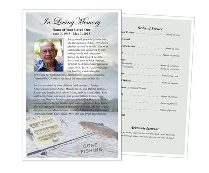 Angler Funeral Flyer Template.