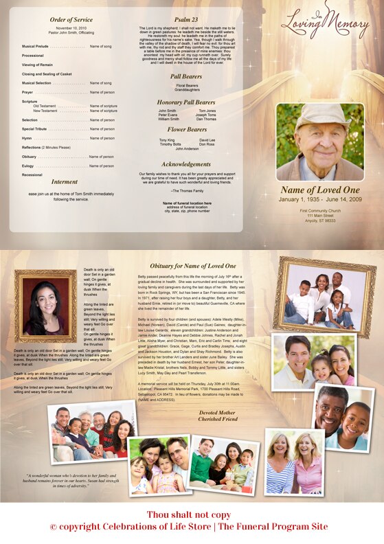 Crossing Trifold Funeral Brochure Template.