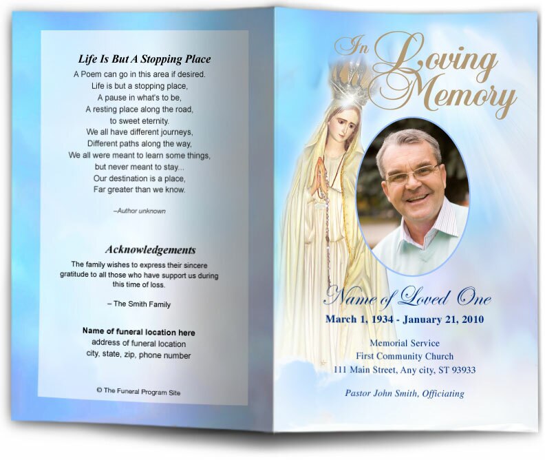 Blessed Funeral Program Template.