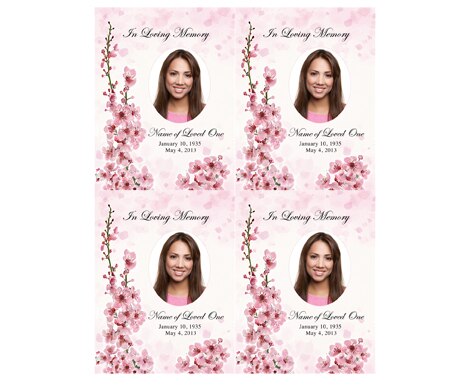 Spring Memorial Card Template.