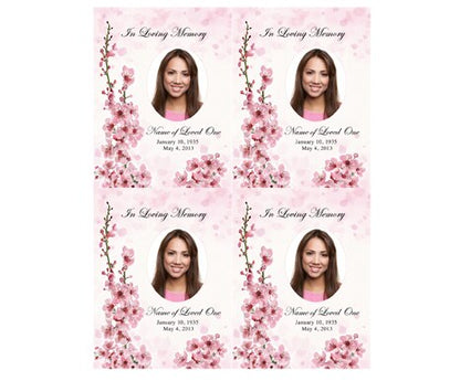 Spring Memorial Card Template.