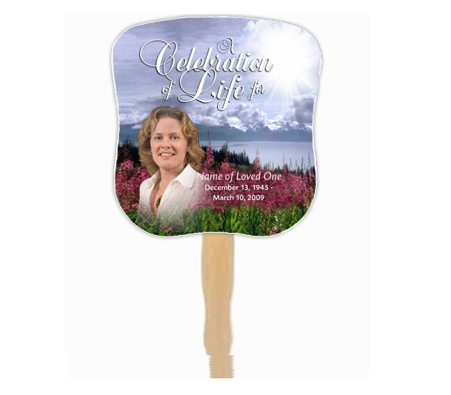 Seasons Cardstock Memorial Fan With Wooden Handle (Pack of 10).