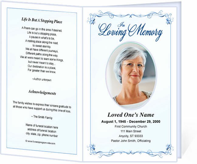 Delicate Funeral Program Template.