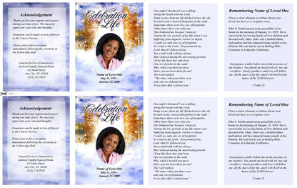 Pathway Small Memorial Card Template.