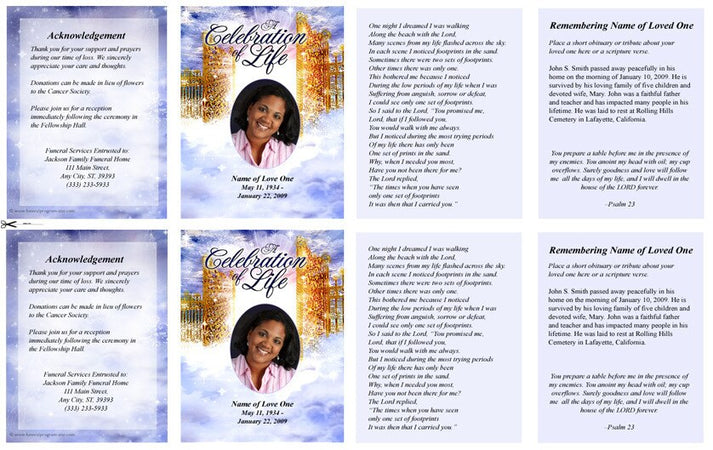 Pathway Small Memorial Card Template – Funeral Program-Site Funeral