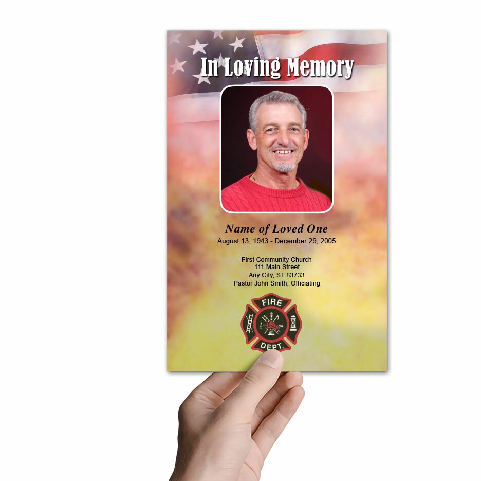 Firefighter Funeral Program Template.