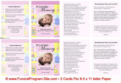 Darling Small Memorial Card Template.