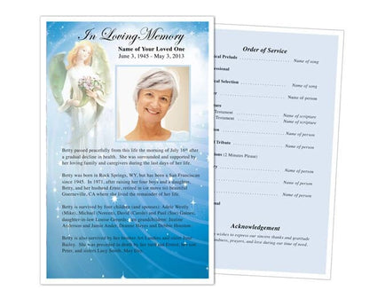 Angelic Funeral Flyer Template.