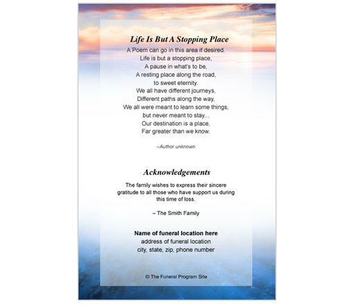Dusk 8-Sided Graduated Funeral Program Template (Letter Size).