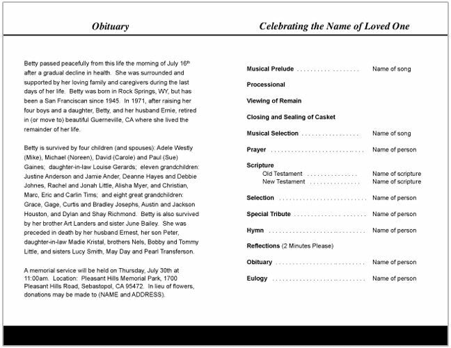 A HomeGoing Celebration Funeral Program Template.