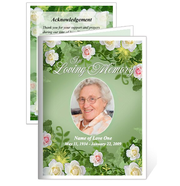 Garden Small Memorial Card Template.