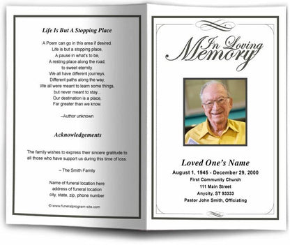 Madison Funeral Program Template.