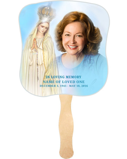 Blessed Cardstock Memorial Fan With Wooden Handle (Pack of 10).