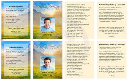 Horizon Small Memorial Card Template.
