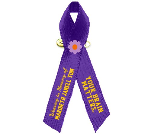 Fneral Program Ribbon Alzheimer's Awareness Personalized Ribbon (Purple) – Funeral Program ...