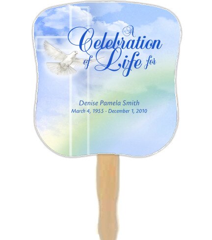 Salvation Cardstock Memorial Fan With Wooden Handle (Pack of 10).