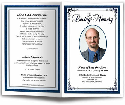 Creative Funeral Program Template.
