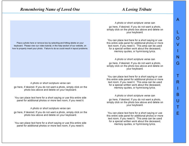 Gates 8-Sided Graduated Funeral Program Template (Letter Size).