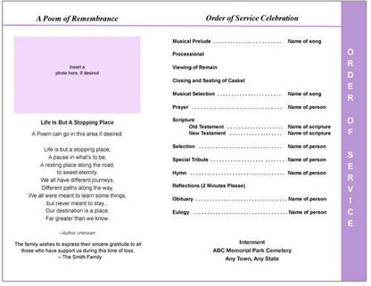 Sparkle 8-Sided Graduated Funeral Program Template (Letter Size).