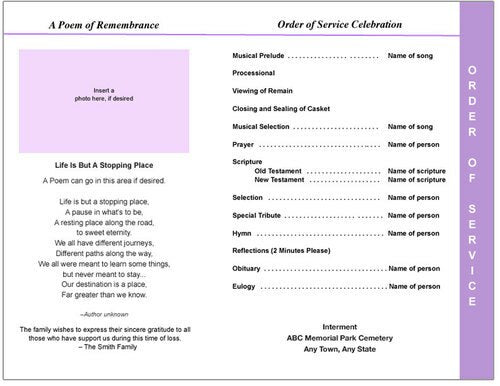 Sparkle 8-Sided Graduated Funeral Program Template (Letter Size).
