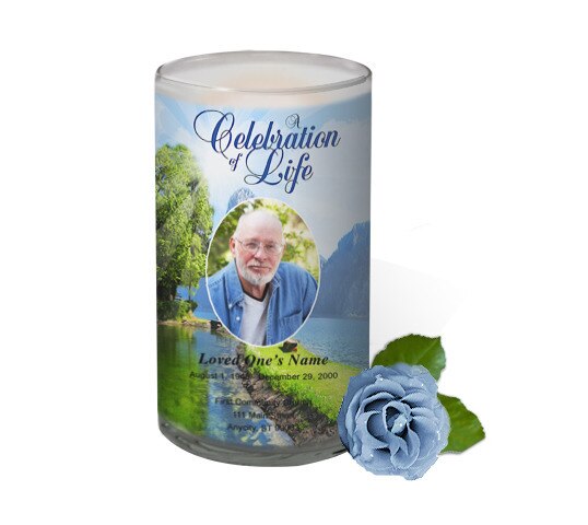 Reflection Personalized Glass Memorial Candle.