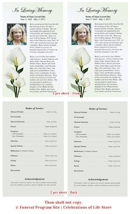 Calle Funeral Flyer Template.