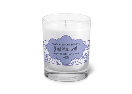 Jennifer Personalized Memorial Votive Candle.