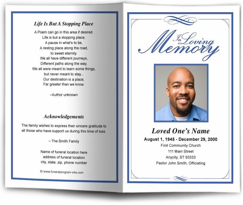 Madison Funeral Program Template.