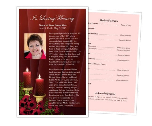 Candlelight Funeral Flyer Template.