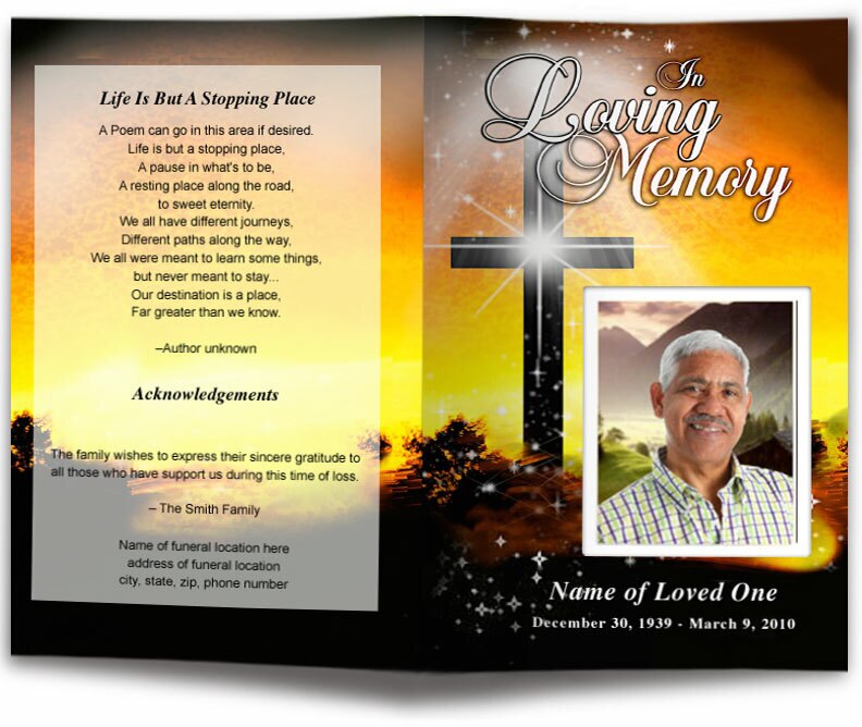 Splendor Funeral Program Template | DIY Funeral Programs – Funeral ...
