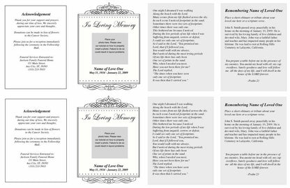 Accent Small Memorial Card Template.