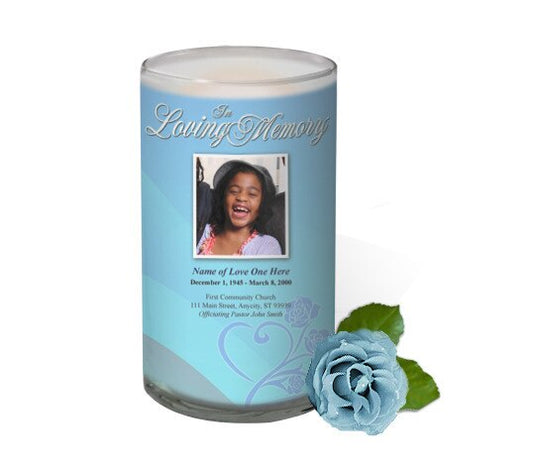 Princess Personalized Glass Memorial Candle.