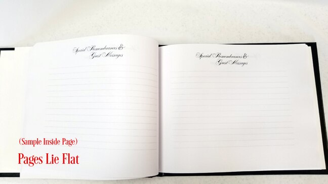 Delicate Bracket Foil Stamped Landscape Funeral Guest Book.