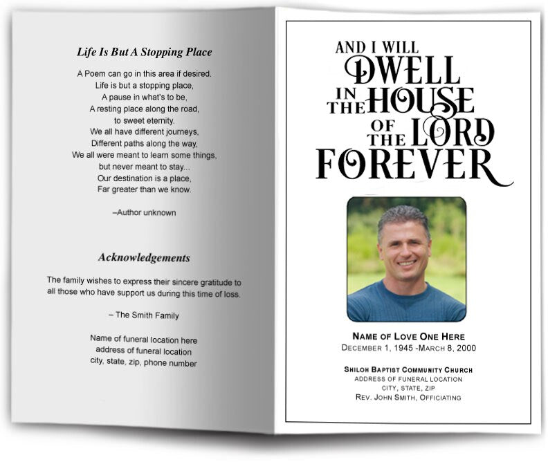 Dwell Funeral Program Template.