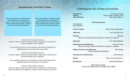 Teal Devotion Funeral Booklet Template.