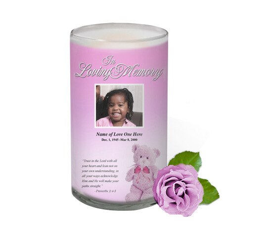 Nursery Personalized Glass Memorial Candle.