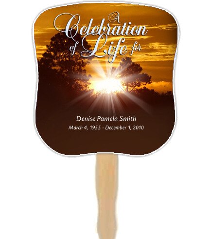 Renewal Cardstock Memorial Fan With Wooden Handle (Pack of 10).