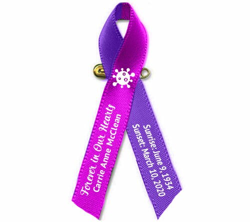 Fneral Program Ribbon Corona Virus Covid-19 Awareness Memorial Ribbon - Pack of 10 – Funeral ...