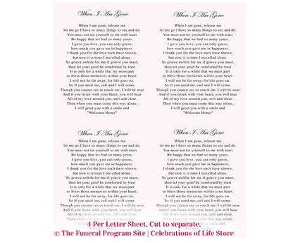 Spring Memorial Card Template.