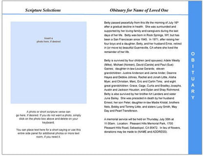 Lighthouse 8-Sided Funeral Graduated Program Template.