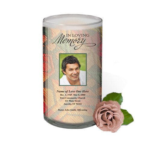 Poncho Personalized Glass Memorial Candle.