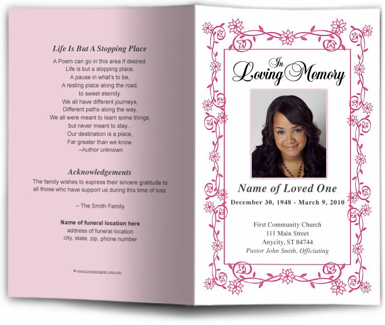 Branches Funeral Program Template.