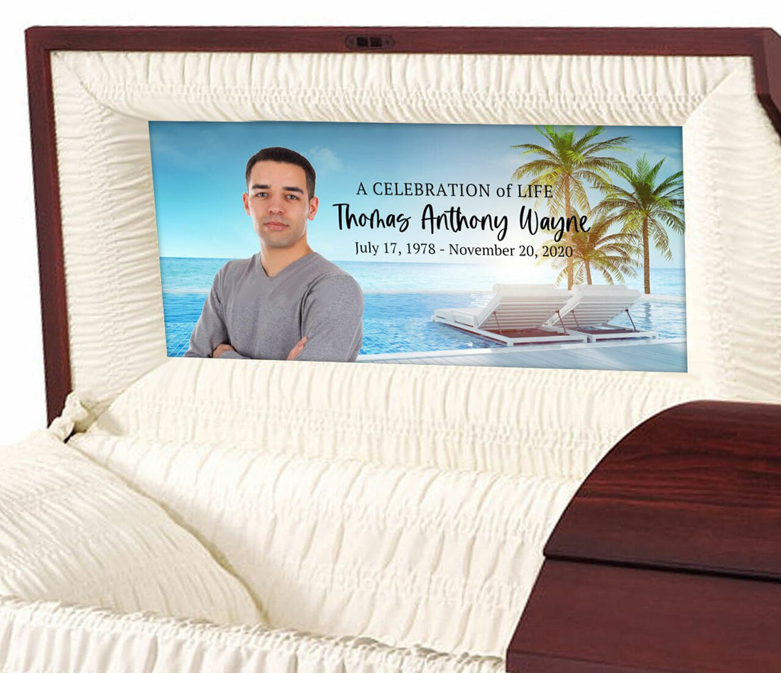 Tropical Paradise Casket Panel Insert – Funeral Program-Site Funeral ...