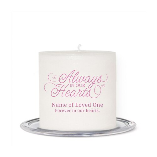 Always Personalized Small Wax Memorial Candle.