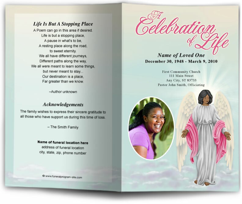 Angelina Funeral Program Template.