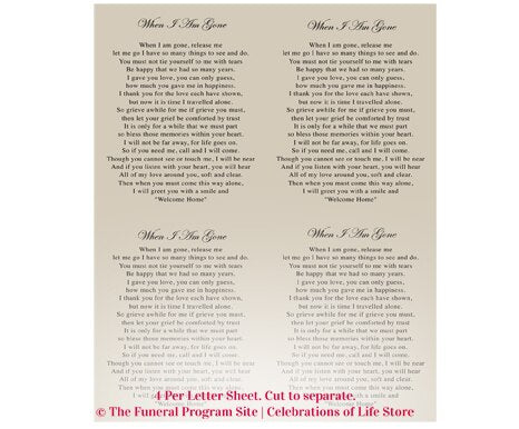Delilah Small Memorial Card Template.