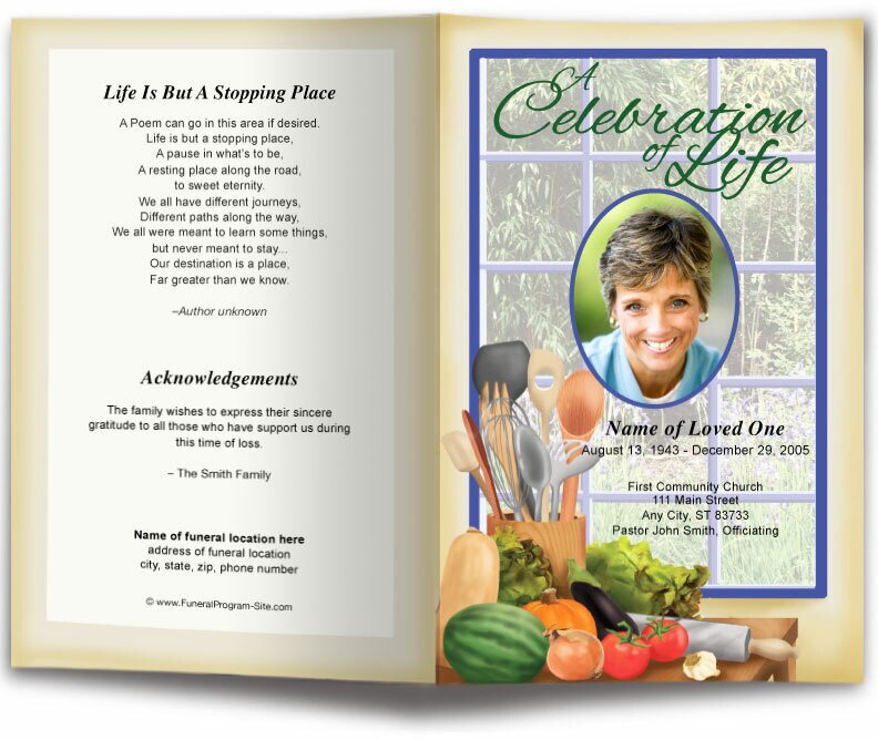 Chef Funeral Program Template | DIY Funeral Programs – Funeral Program ...