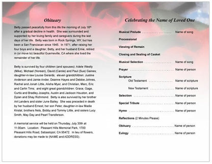 Elegance Funeral Program Template.